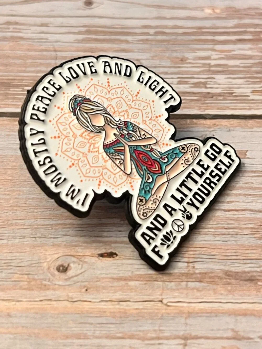 Peace Love and Light... and a little GFY Collectible Enamel Pin NEW 754
